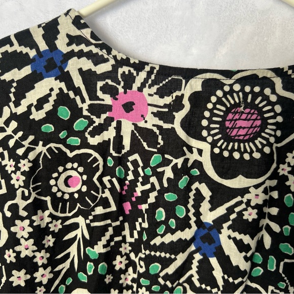 Marine Layer Camila Mini Dress Small black floral hemp casual pockets A-line - Picture 8 of 9